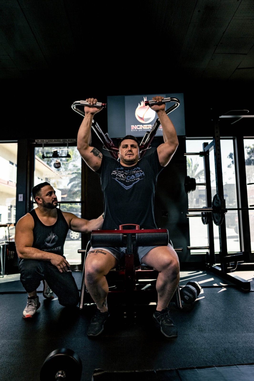 Coached machine work in the private gym